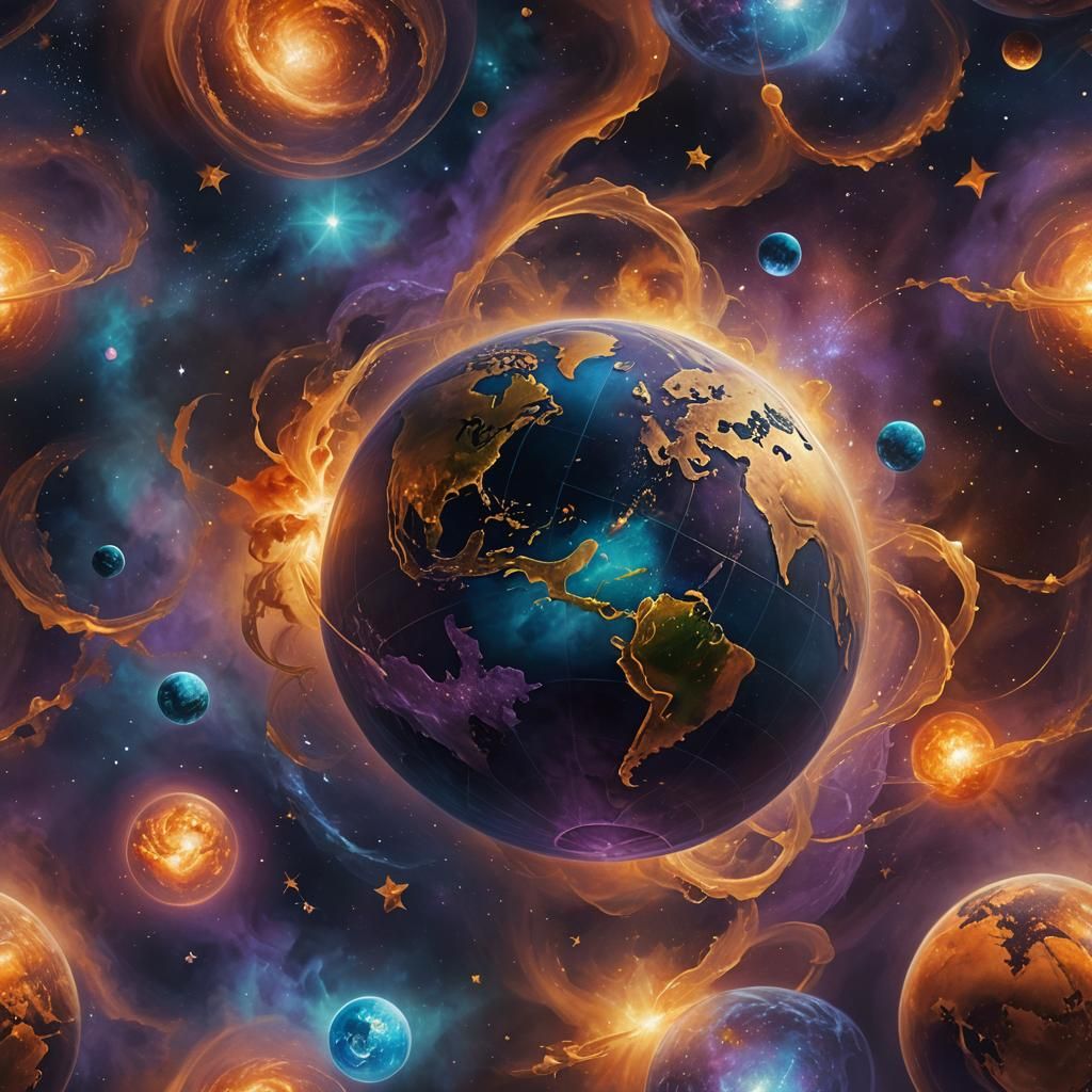 Mystical Globe in Glowing Atmosphere: Digital Painting