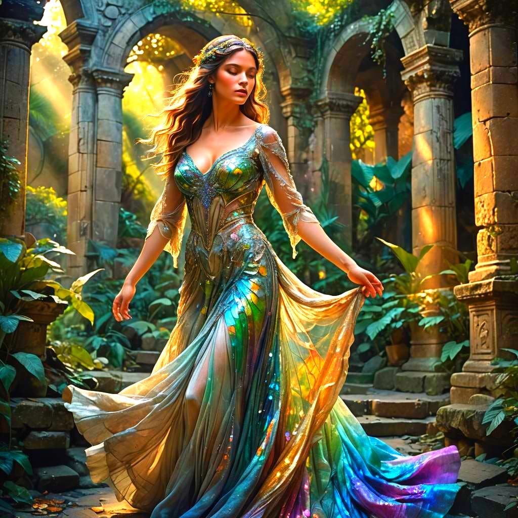 Fantastical Portrait of a Beautiful Girl: Detailed Matte Pai...