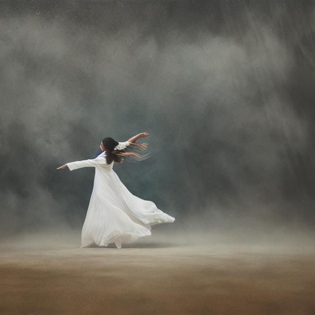 Ethereal Dancer in Golden Light