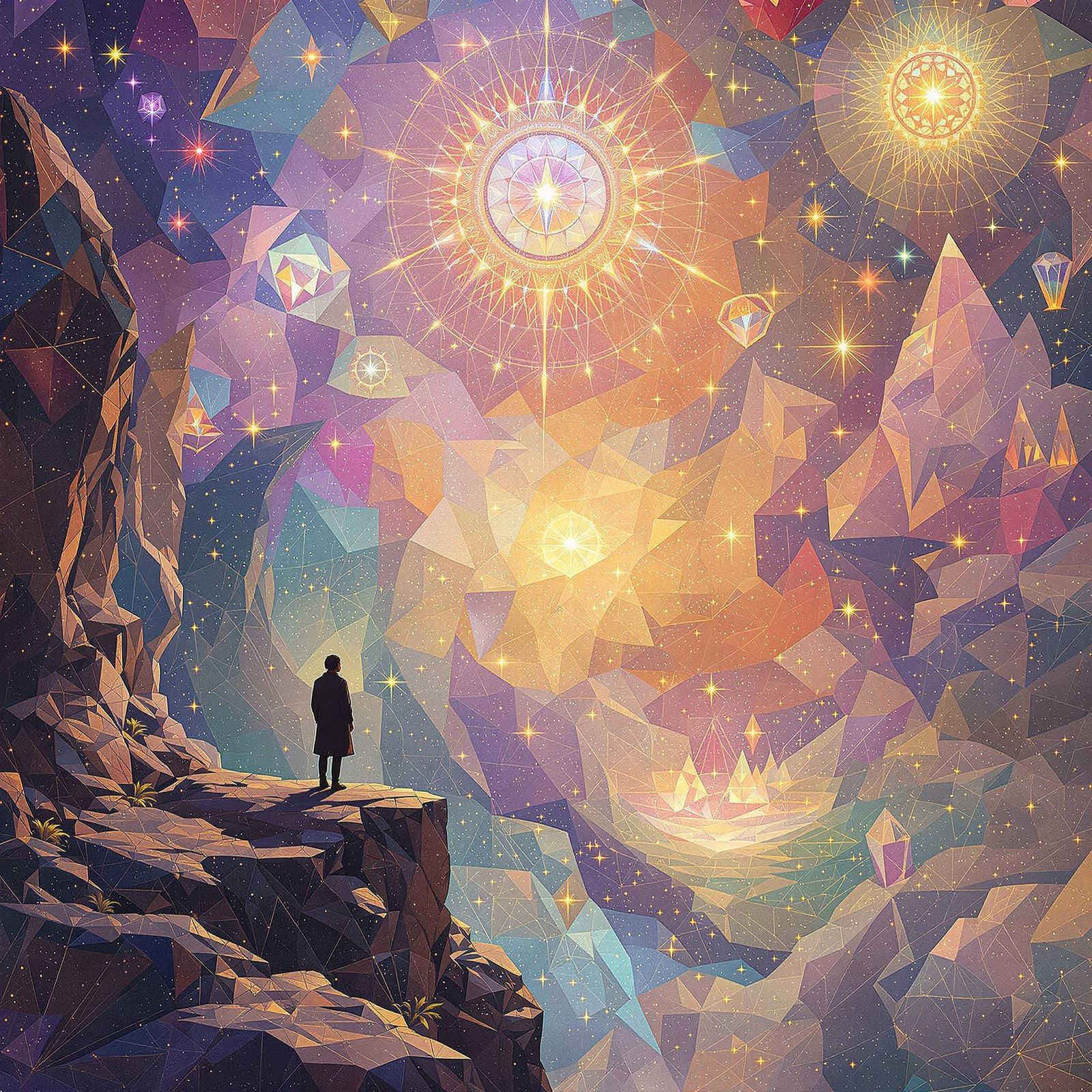 Bioluminescent Temples: Fractal Prism Bloom Mosaic