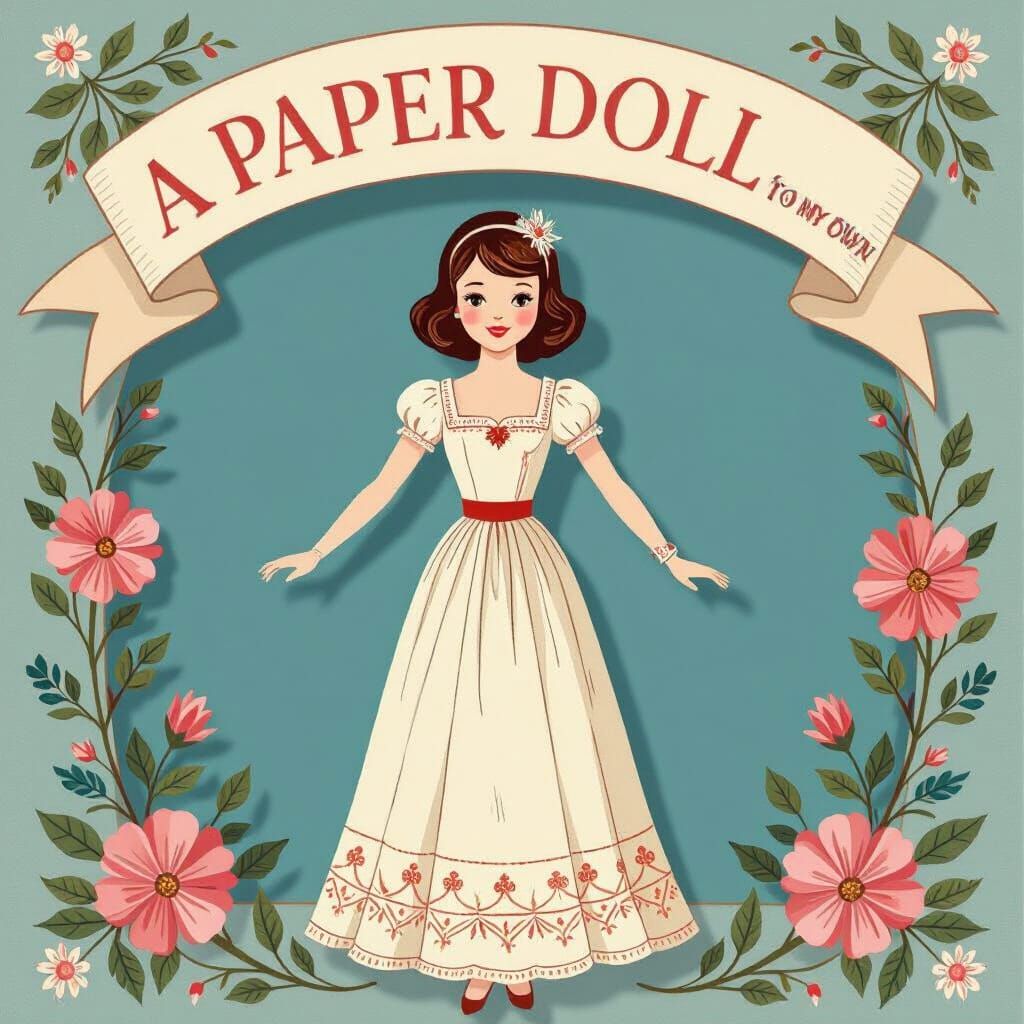 Whimsical Paper Doll Illustration