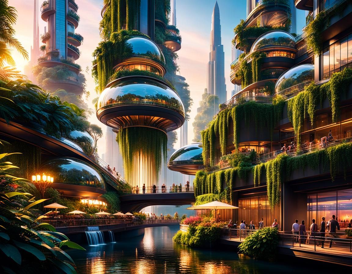 Lush Utopian City of the Future