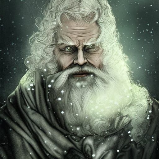 Detailed Digital Painting of Saint Nicholas in Snow