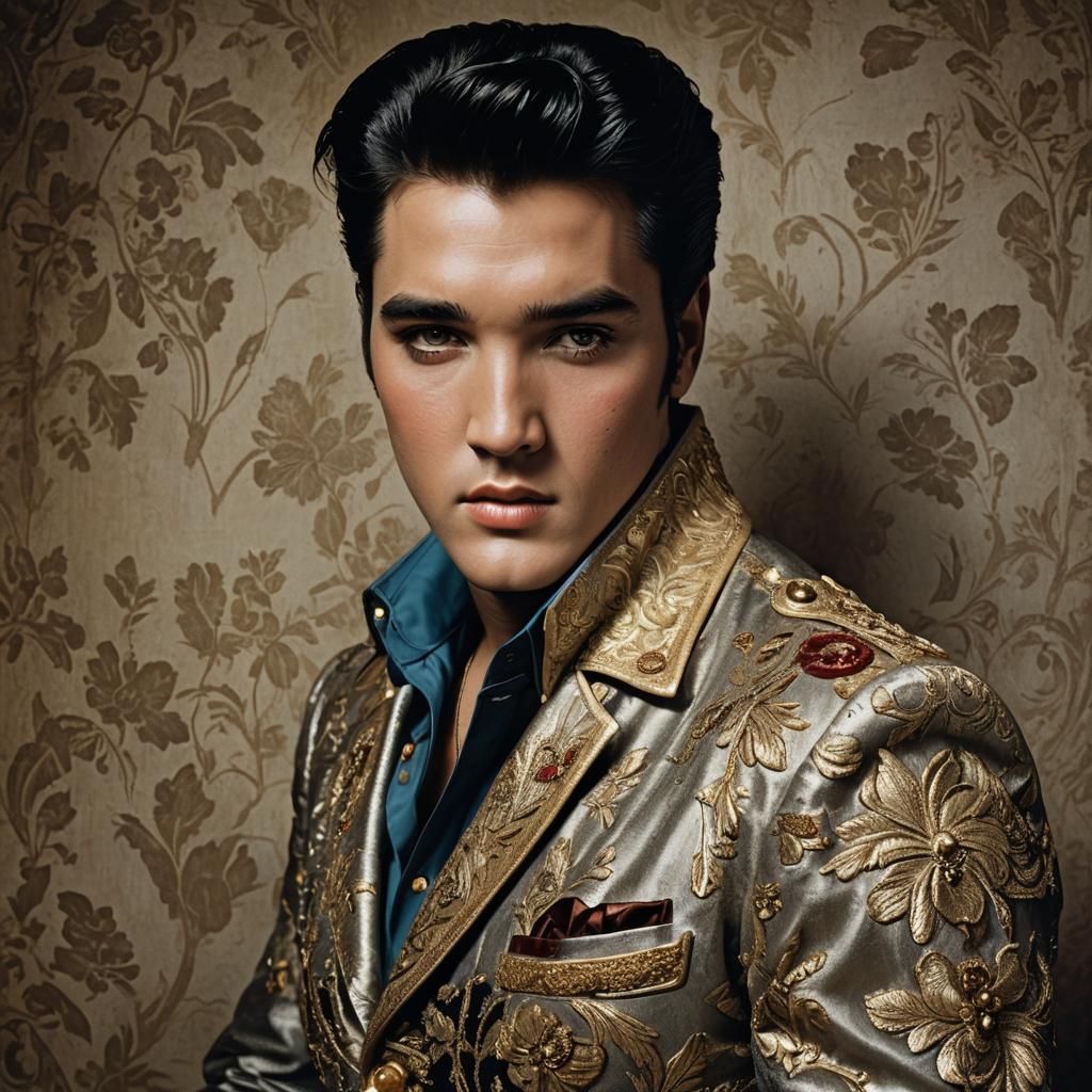 Young Elvis Presley Portrait in Velázquez Style