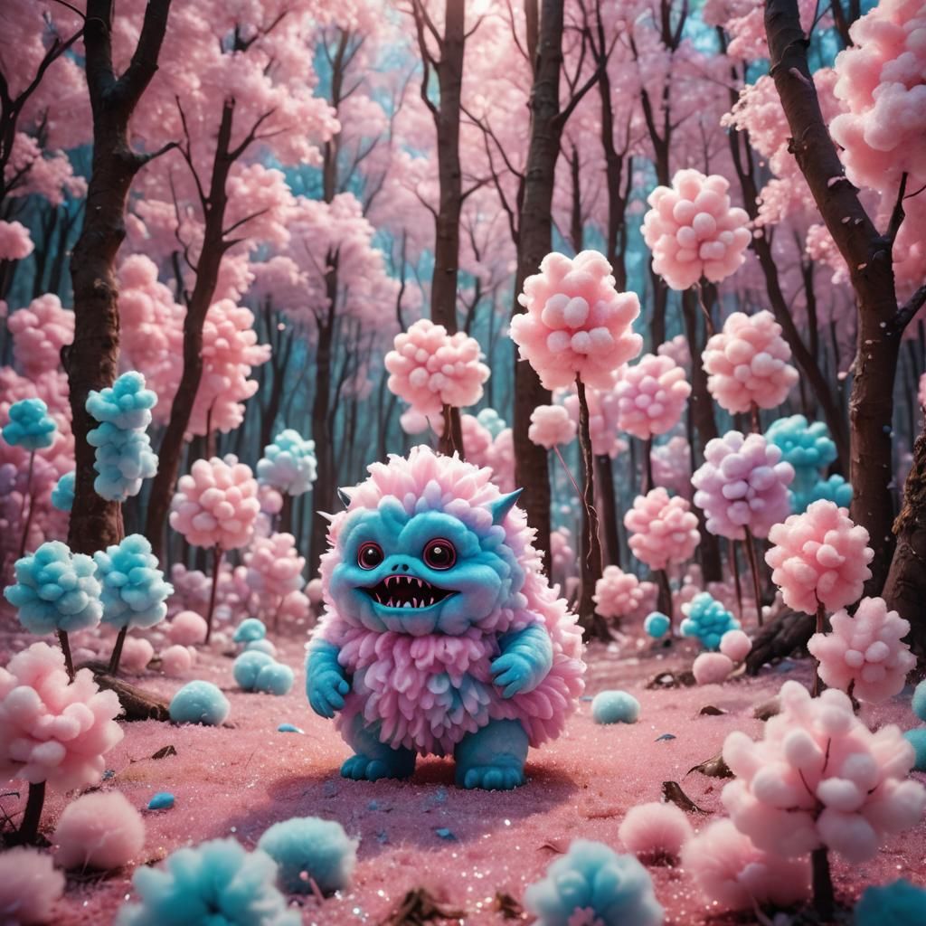 Cotton candy monster