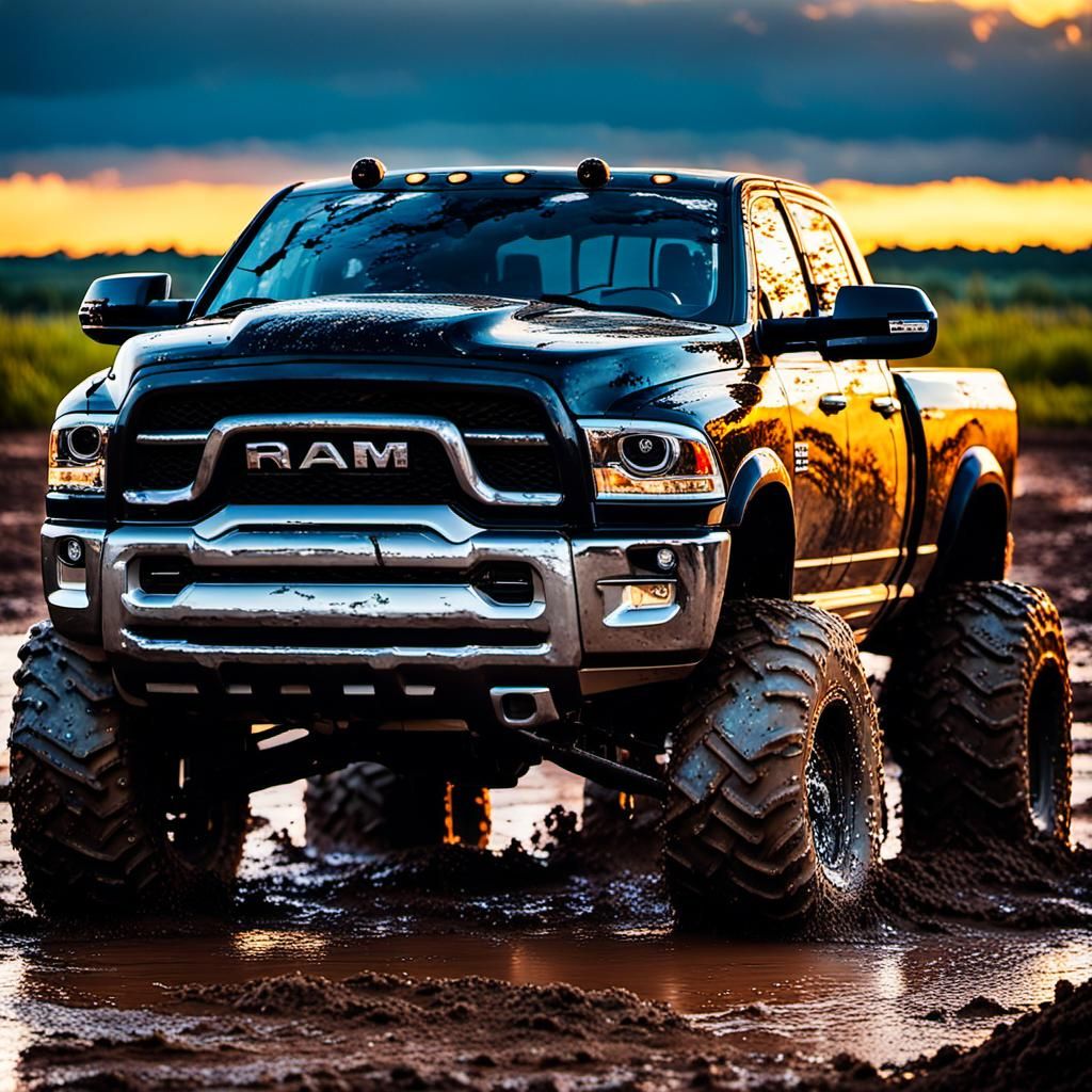 Gritty Off-Road Pickup Truck in Muddy Splendor