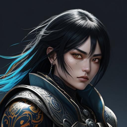 Manga Portrait of Heroine in Fantasy World