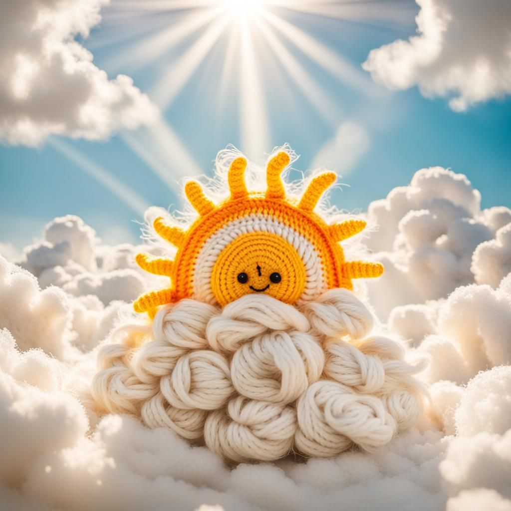 Crochet Art Bathed in Divine Sunlight