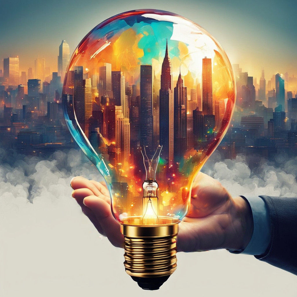 Vibrant Cityscape Macro Photography in Abstract Expressionis...