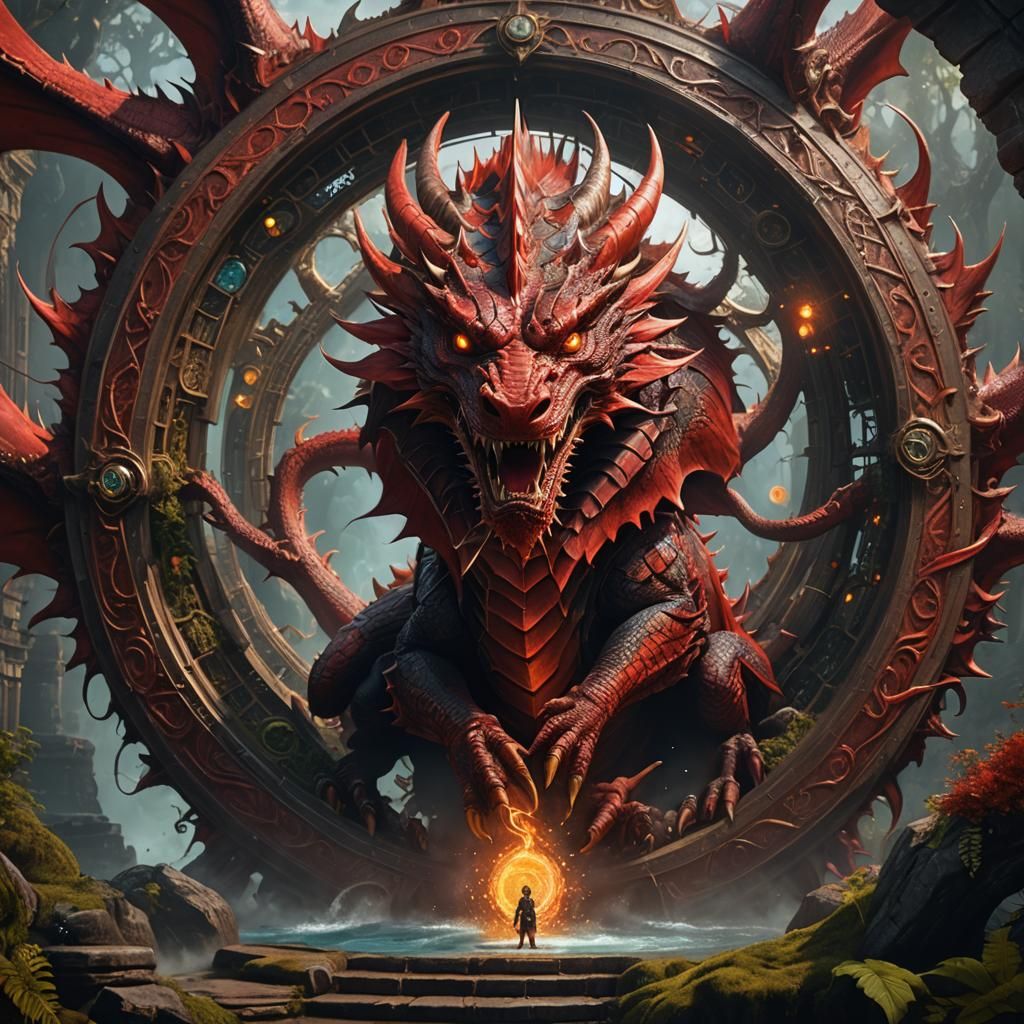 Red Dragon Hypnosis: Detailed Fantasy Art
