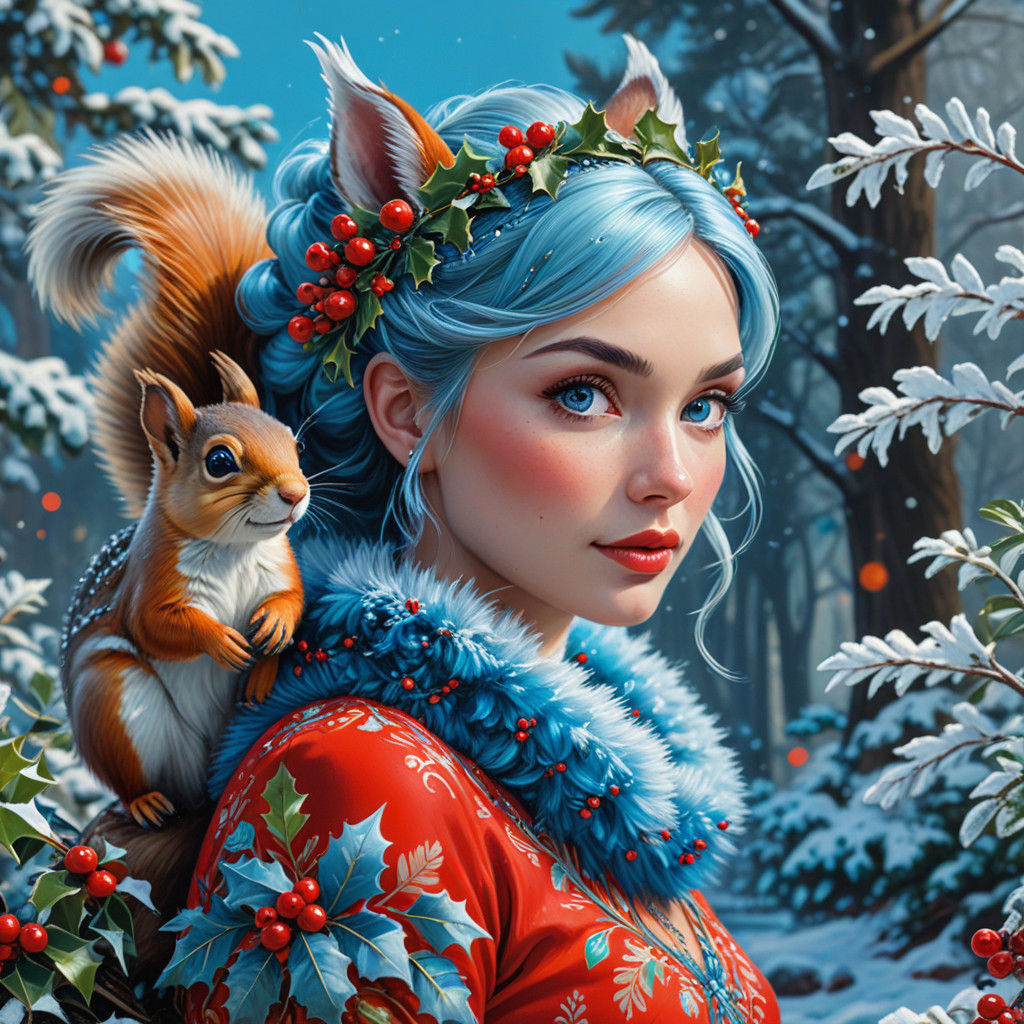 Winter Fairy in Vibrant Pop Art Style