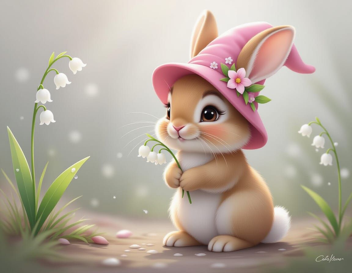 Cartoon Bunny in Carol Cavalaris Style