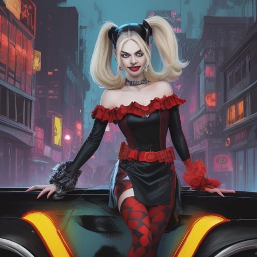 Margot Robbie as Gritty Gotham Jester