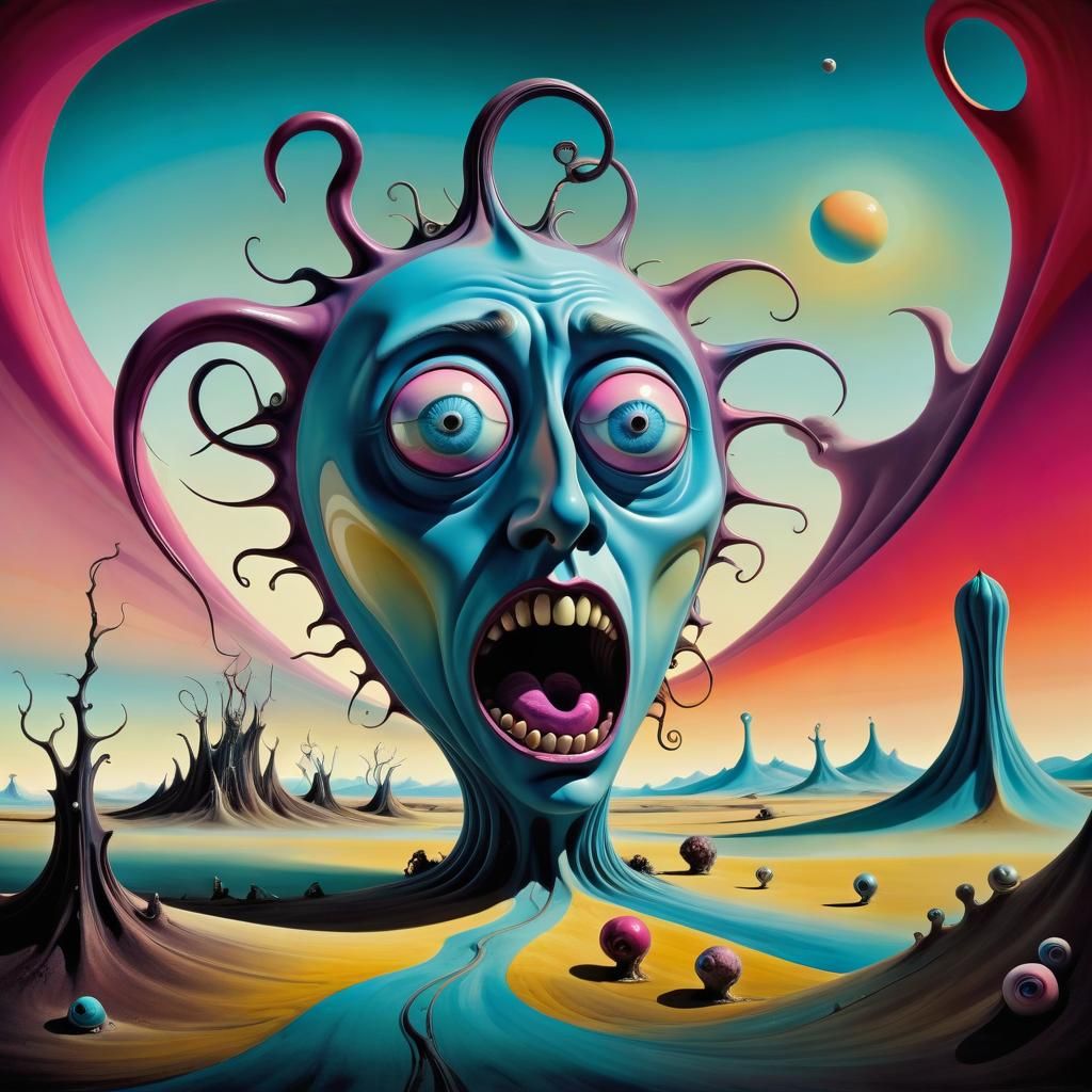 Surreal Creature in Dreamlike Landscape