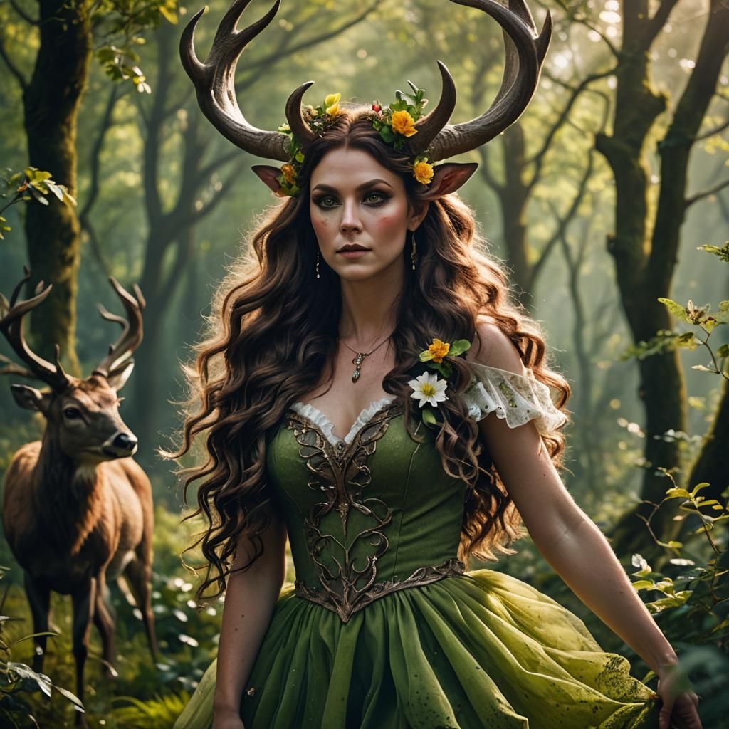 Female Satyr Portrait in Hyper-Realistic Style