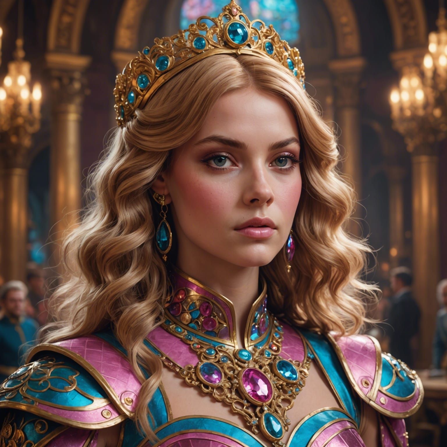 Princess Bonibel Bubblegum as Barbarella in a Byzantine Ball...