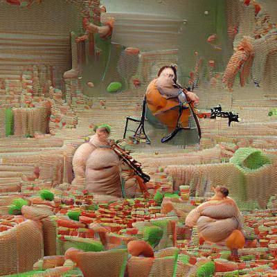 Mutated Cellist Plays During War in 8K 3D