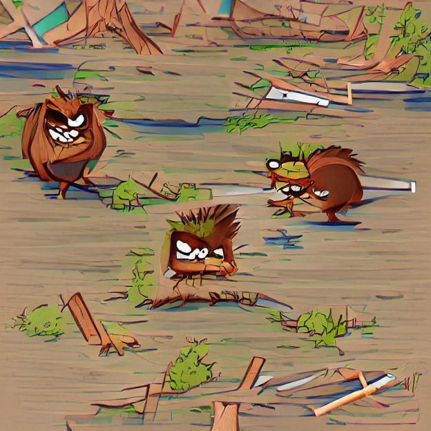 Two Angry Beavers in the Wild