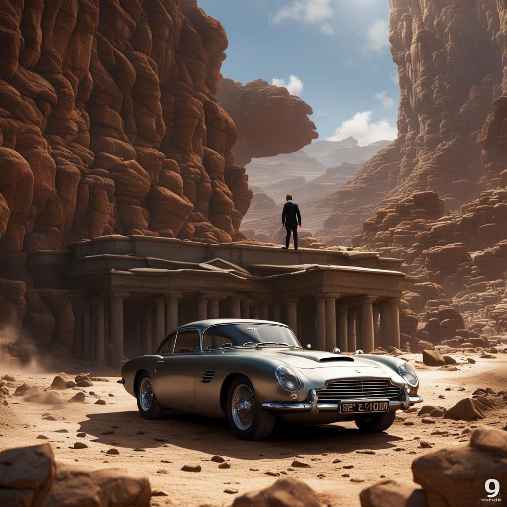 James Bond Action Scene: Detailed Matte Painting