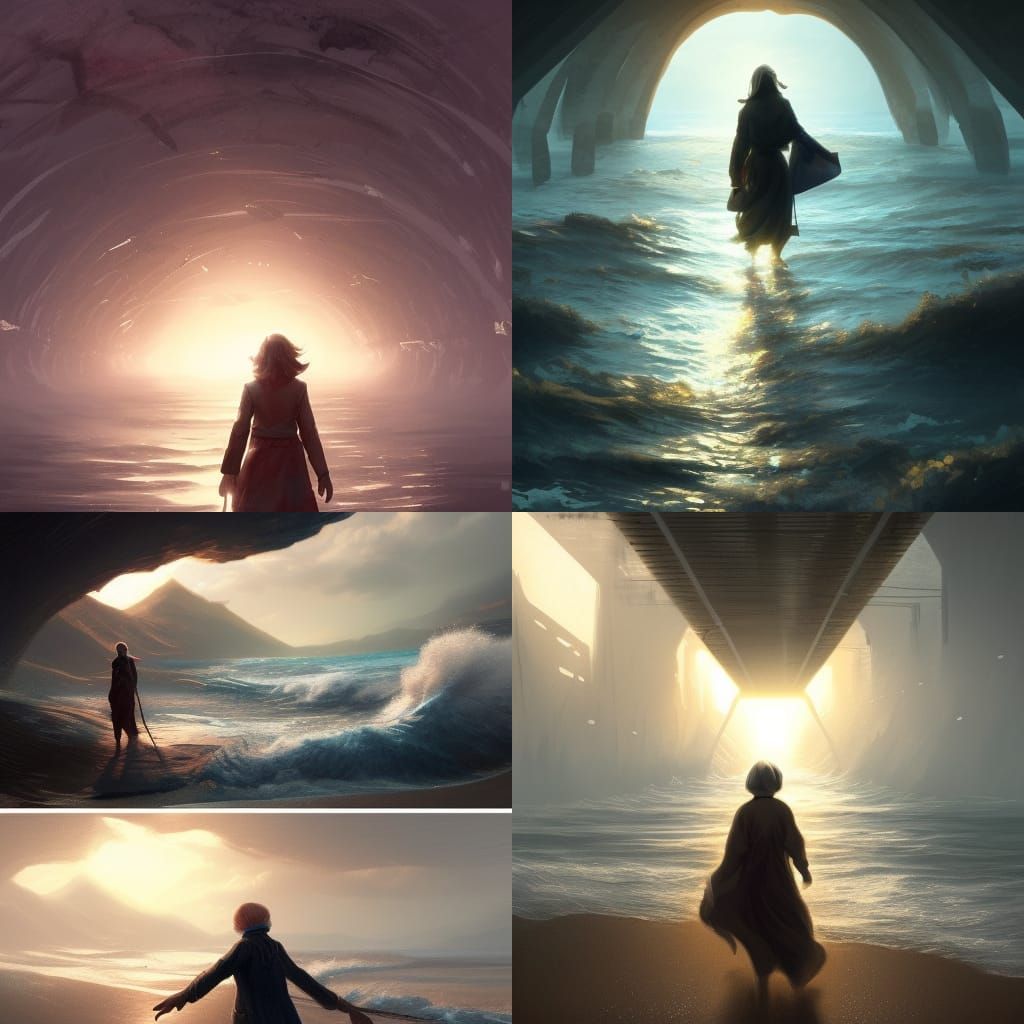 Grandmother and Granddaughter Walk Into the Light