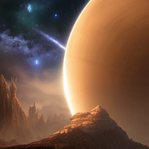 Detailed Astronomy Concept Art in Deep Color