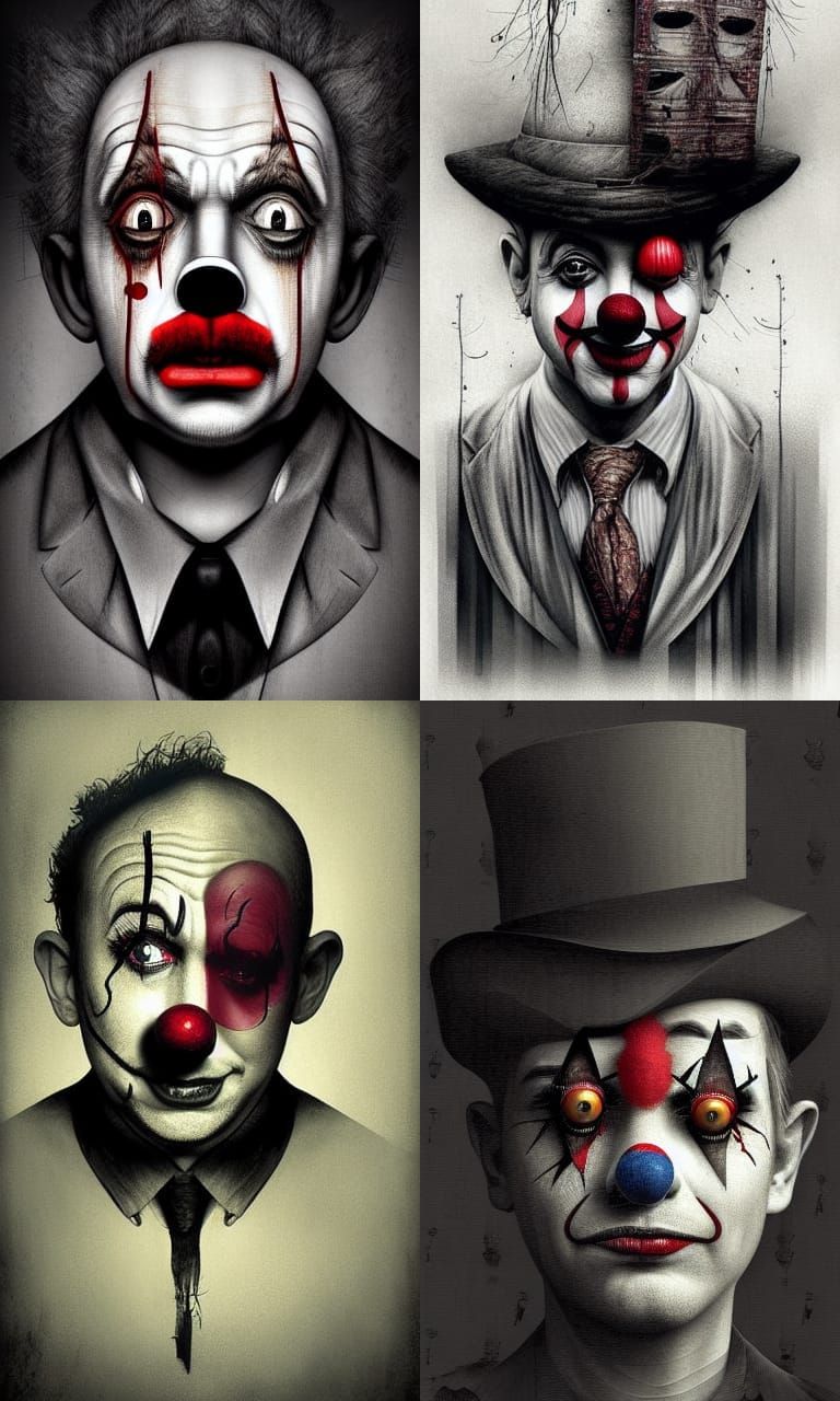 Sad Clown Portrait in Muted Tones