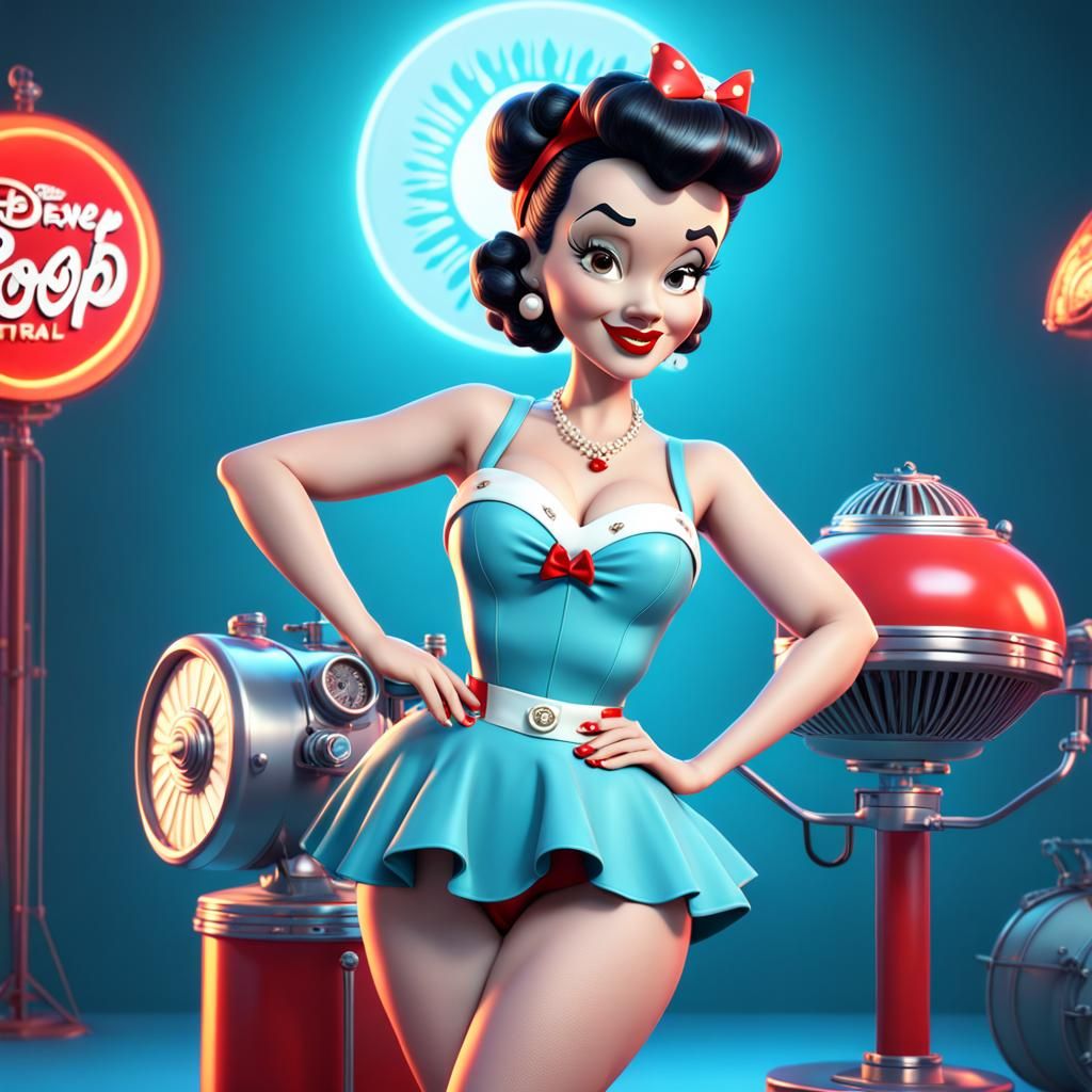 Betty Boop as 50s Pinup Girl in 3D Style