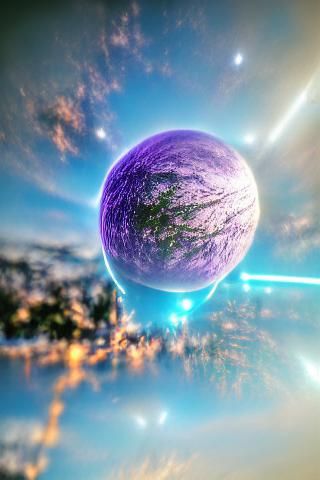 Spectacular Purple Planet in Deep Space