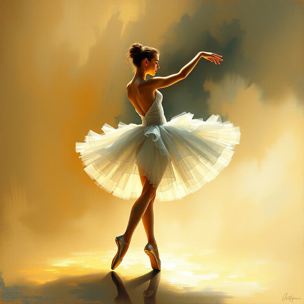 Ballerina in Motion: Impressionistic Dance Art