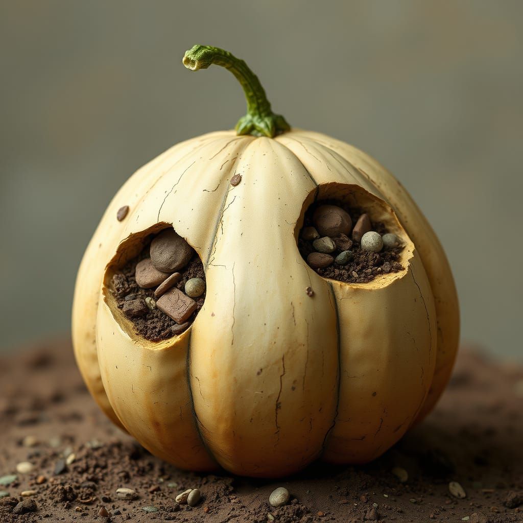 Earthen Melon in Whimsical Geological Formation