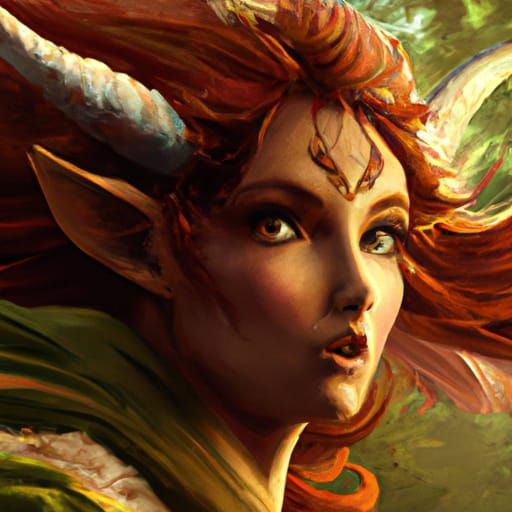 Detailed Faun Portrait in Art Nouveau Style