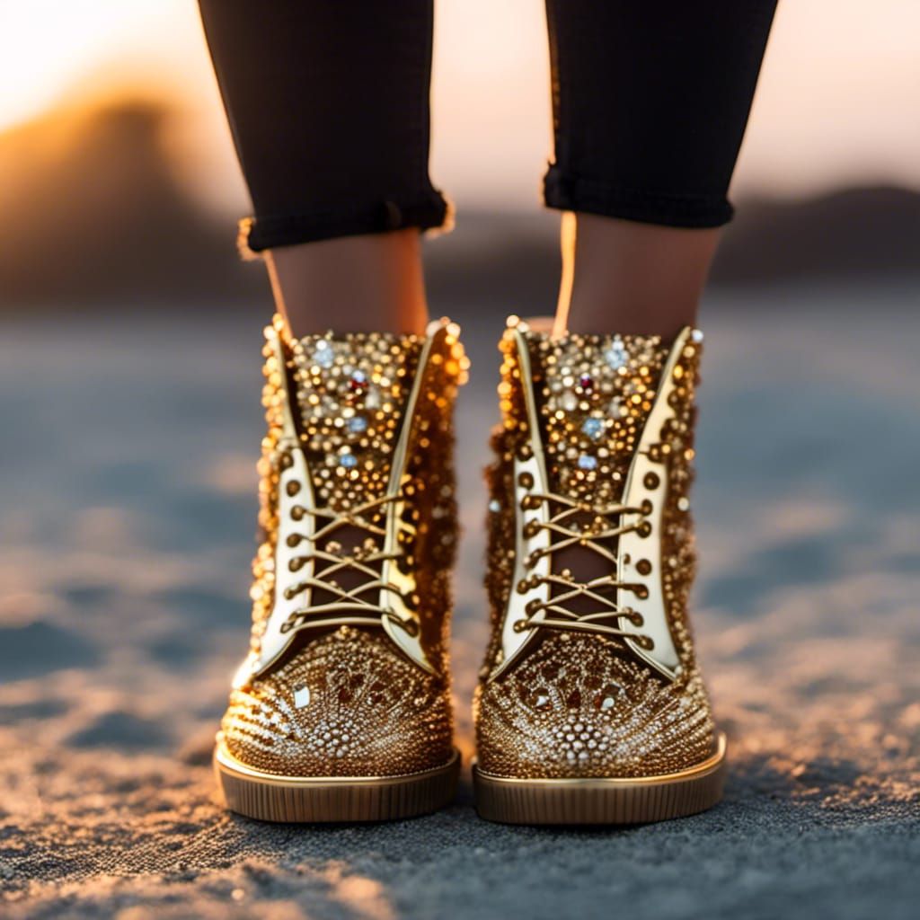 Gold, Gold Bling Shoes
