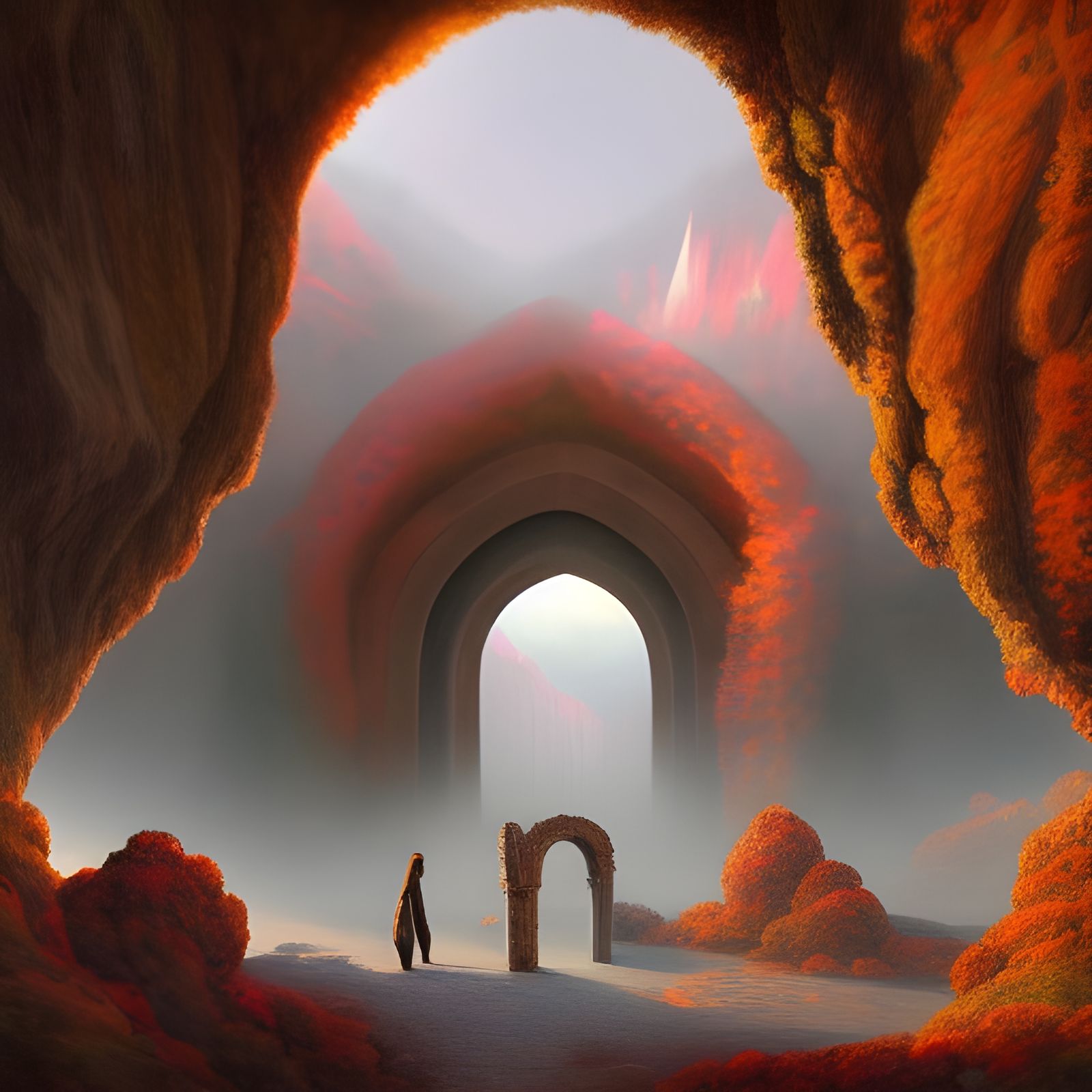 Magical Stone Archway in Surreal Digital Art