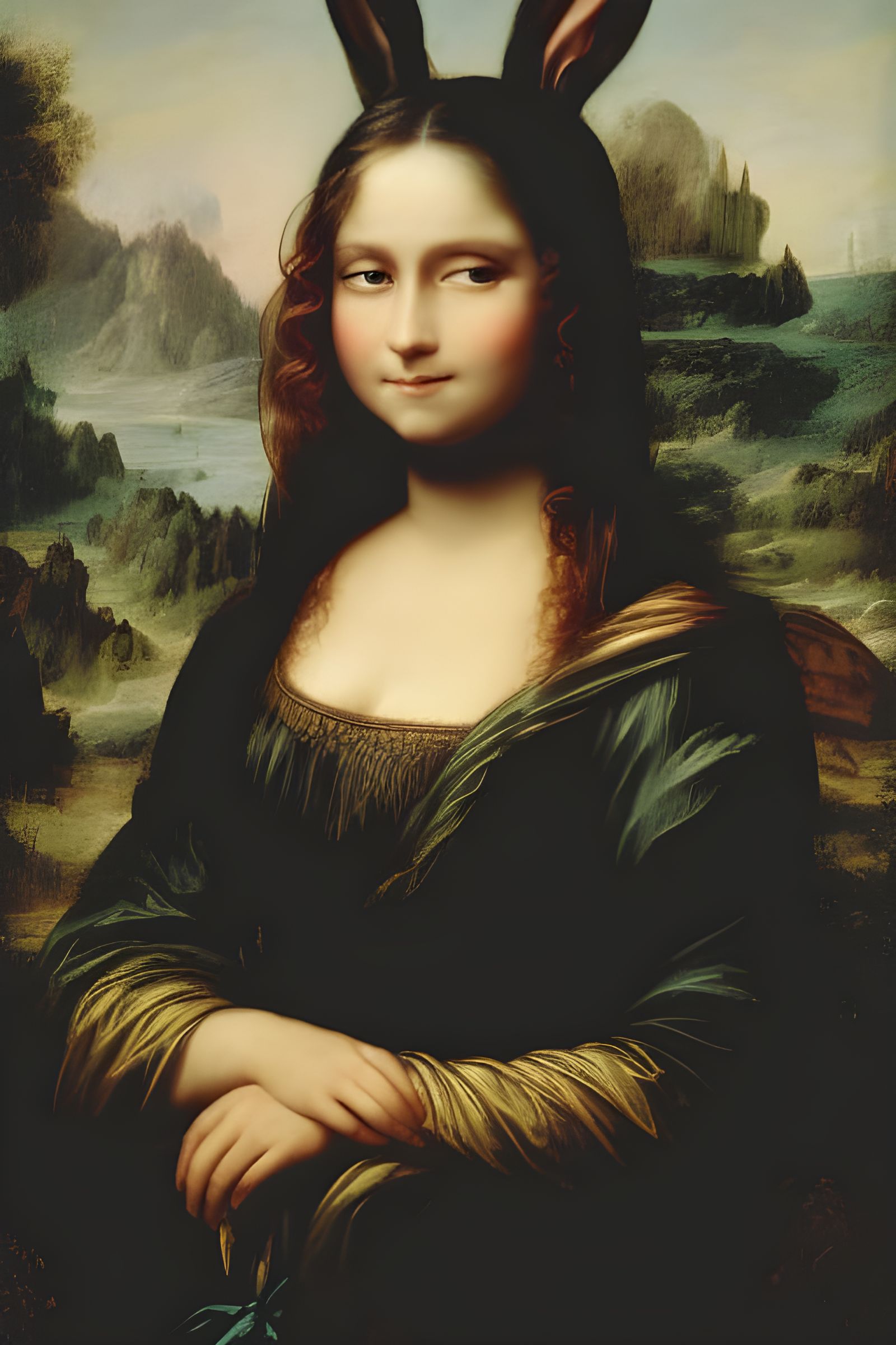 Renaissance Fluffy Bunny: Mona Lisa Homage