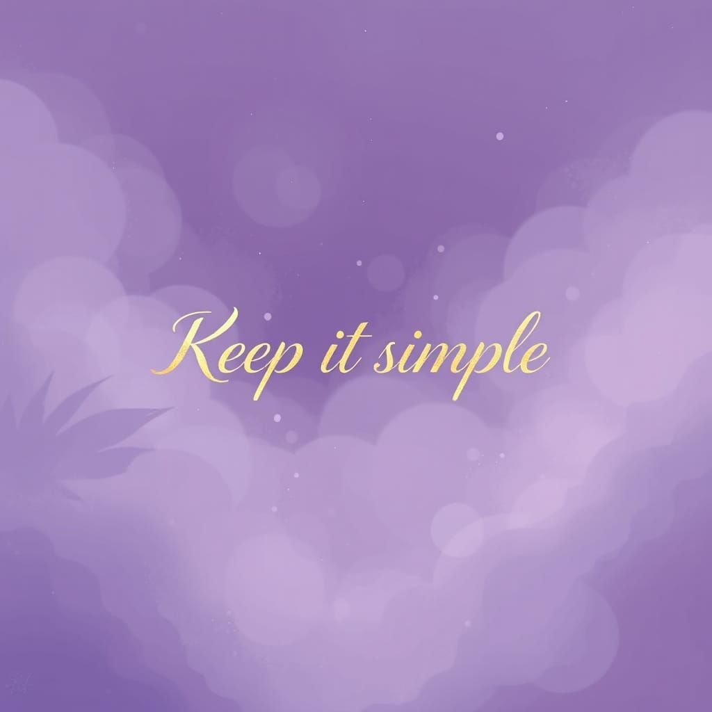 Monochromatic Purple Dreamscape with Golden Calligraphy