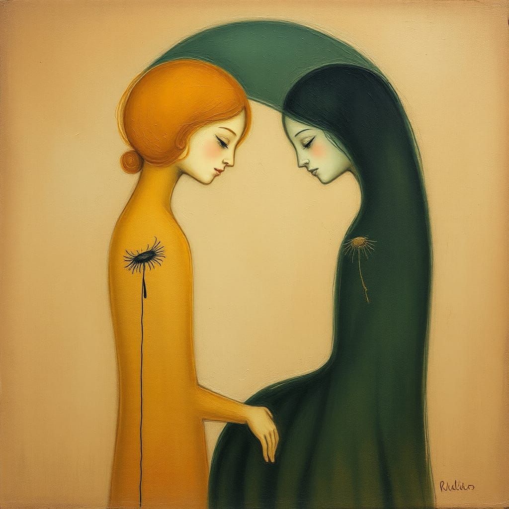 Surreal Dreamscape in Soft Tones, Oil Painting