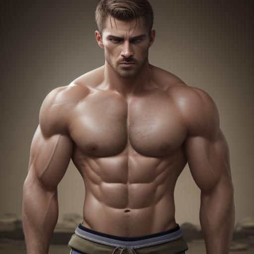 Attractive Rugged Man with Studio Lighting