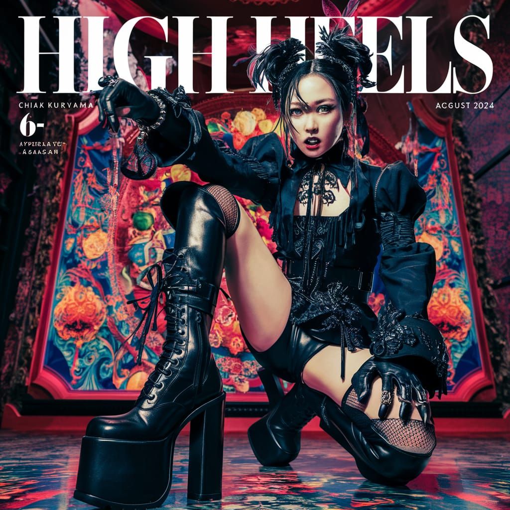 Gothic Fashion Magazine Cover with Victorian Elements