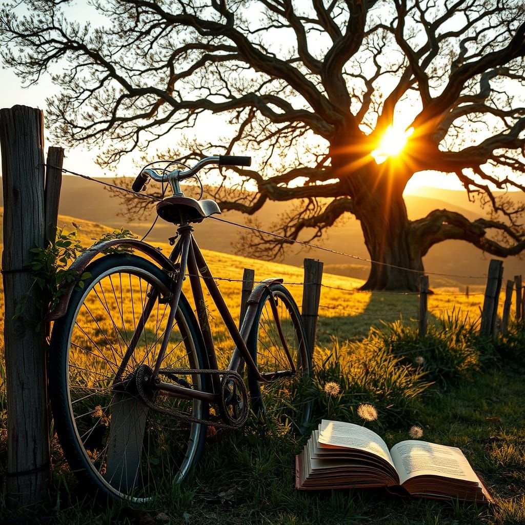 Vintage Bicycle Amidst Idyllic Landscape