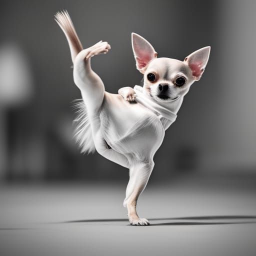 Hyperrealistic Karate Chihuahua in Cinematic Style