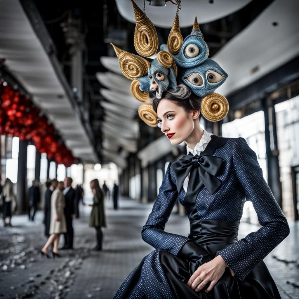 Surreal Alien Restaurant Celebration in Magical Realism