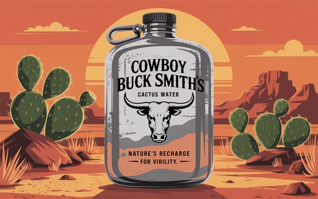 Cowboy Buck Smith's Cactus Water Advertisement