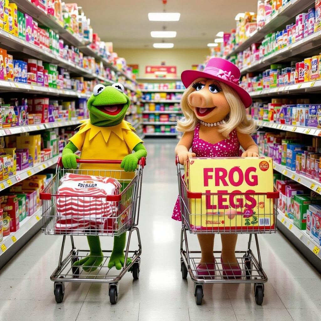 Kermit and Miss Piggy Grocery Store Encounter