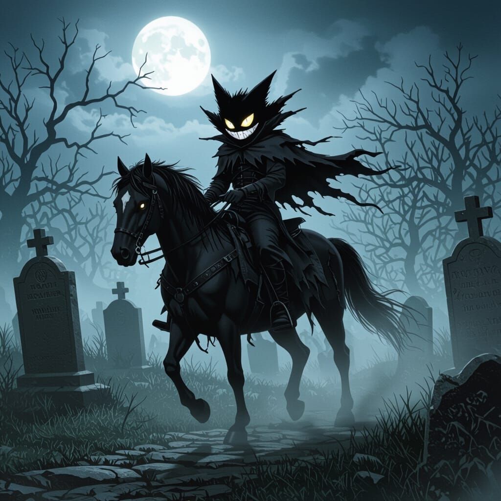 Gengar as Gothic Headless Horseman