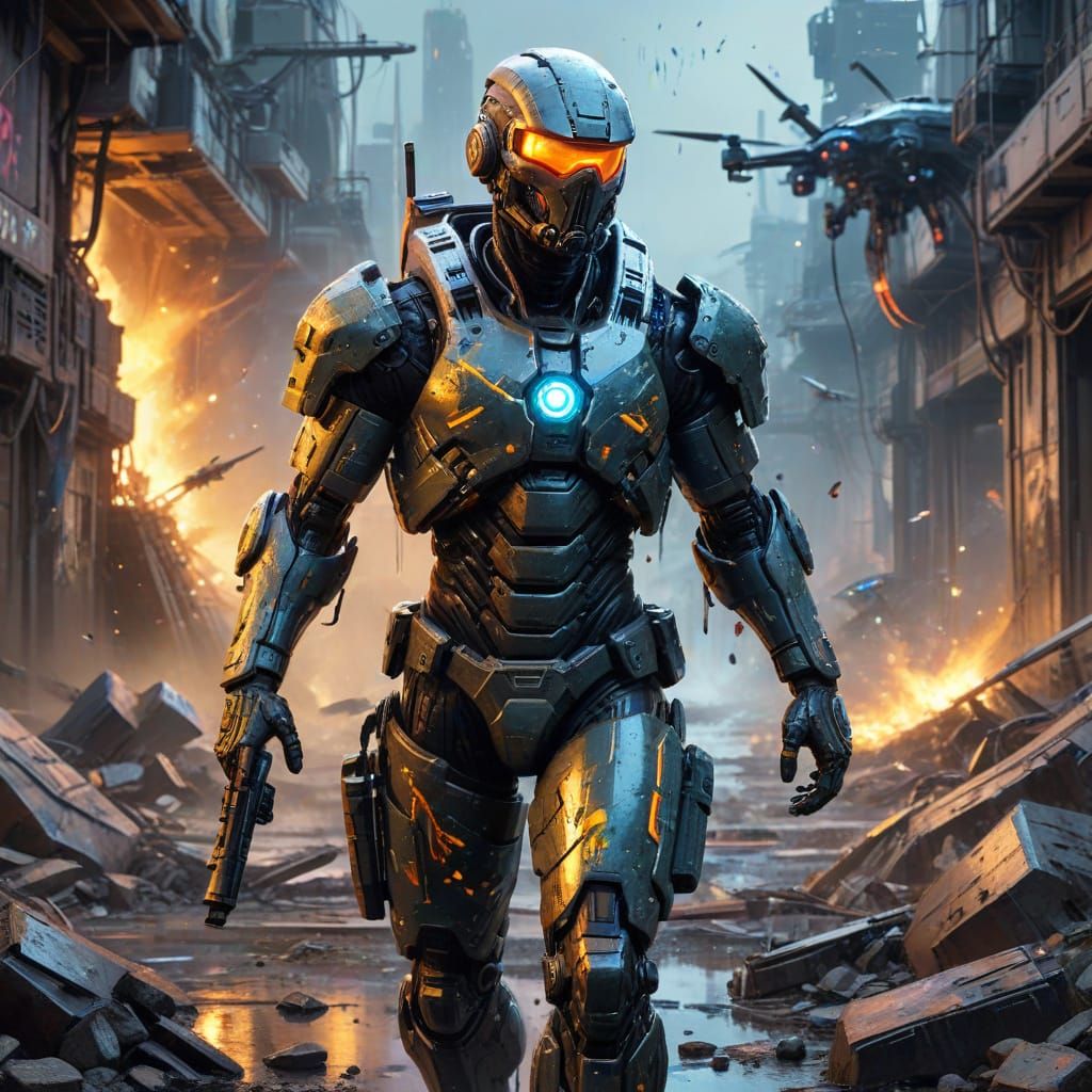 Cyberpunk Apocalypse in Vibrant Graffiti Style