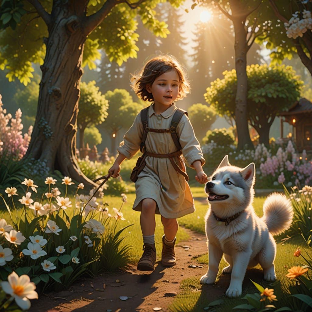 Surreal Park Scene Captured in Cinematic Digital Art