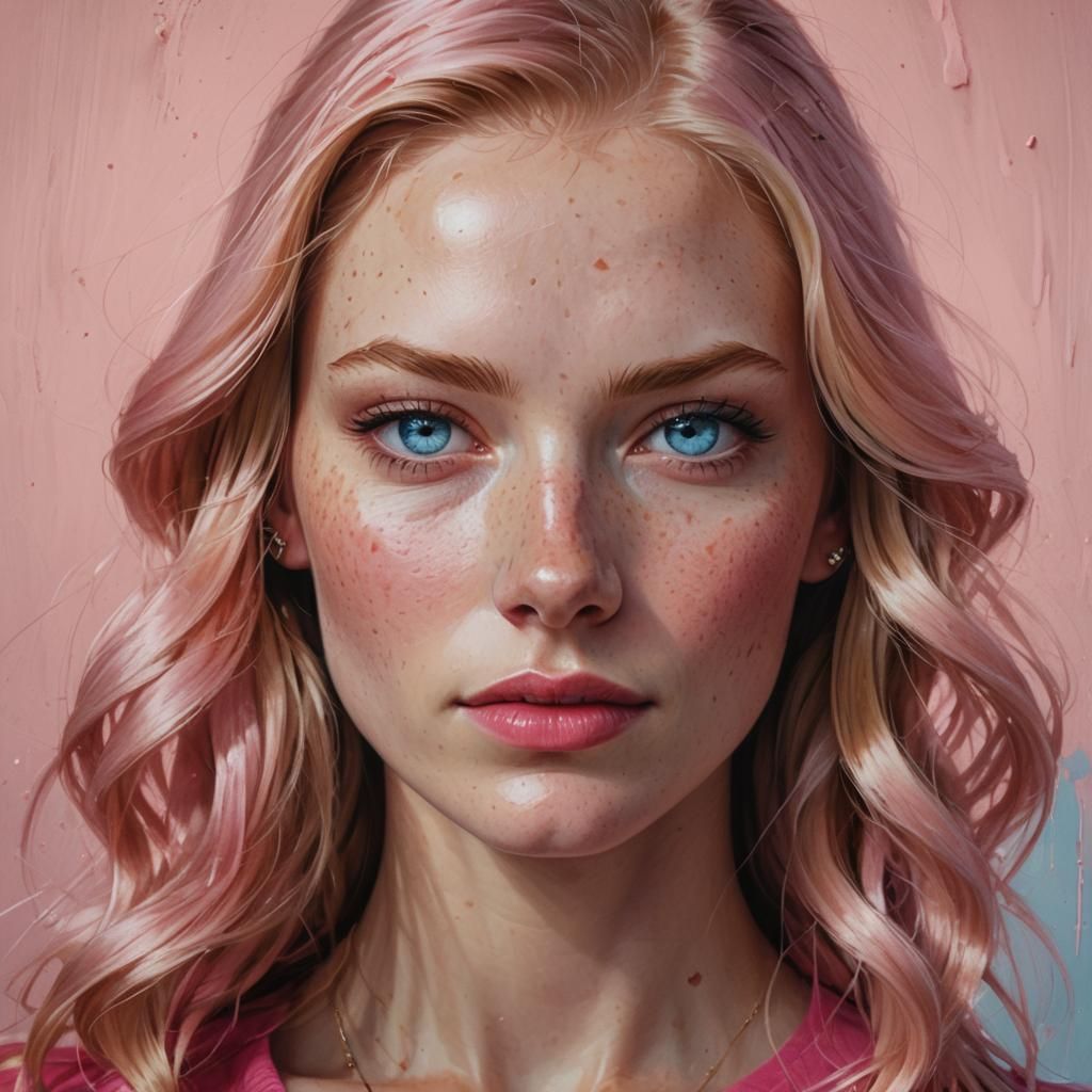 Hyperrealistic Portrait of a Girl in Art Nouveau Style
