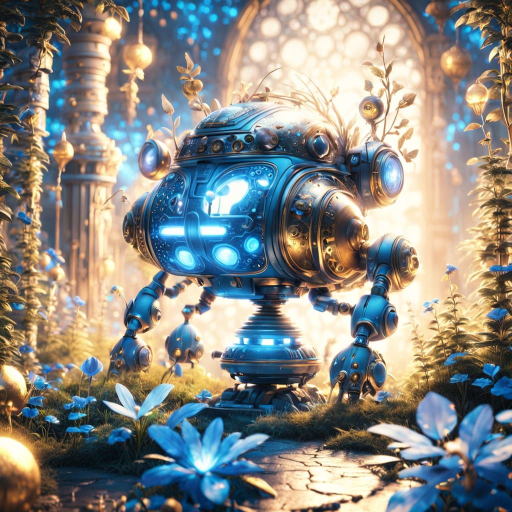 Robot in Fairy Garden: Digital Matte Painting