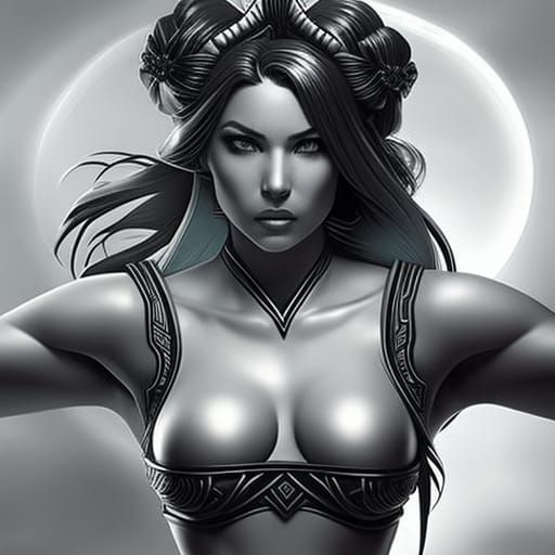 Hyperrealistic Woman Dancing: Comic Book Art Style