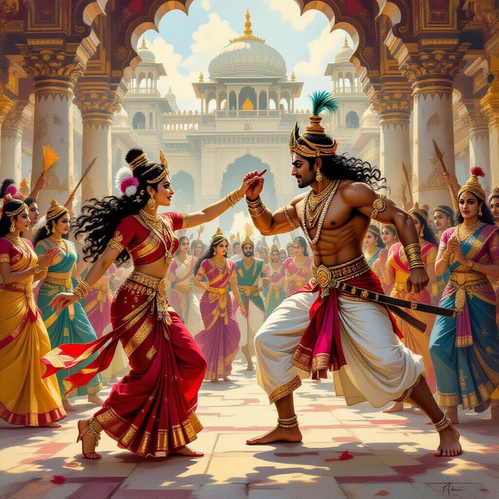 Laxmana's Abduction: Valor in a Traditional Indian Swayambar